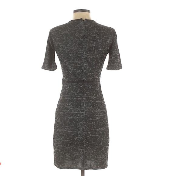 Tibi Grey & Black Short Sleeve Dark Academia Sheath Dress Womens 0 Mini Classy - Picture 3 of 10